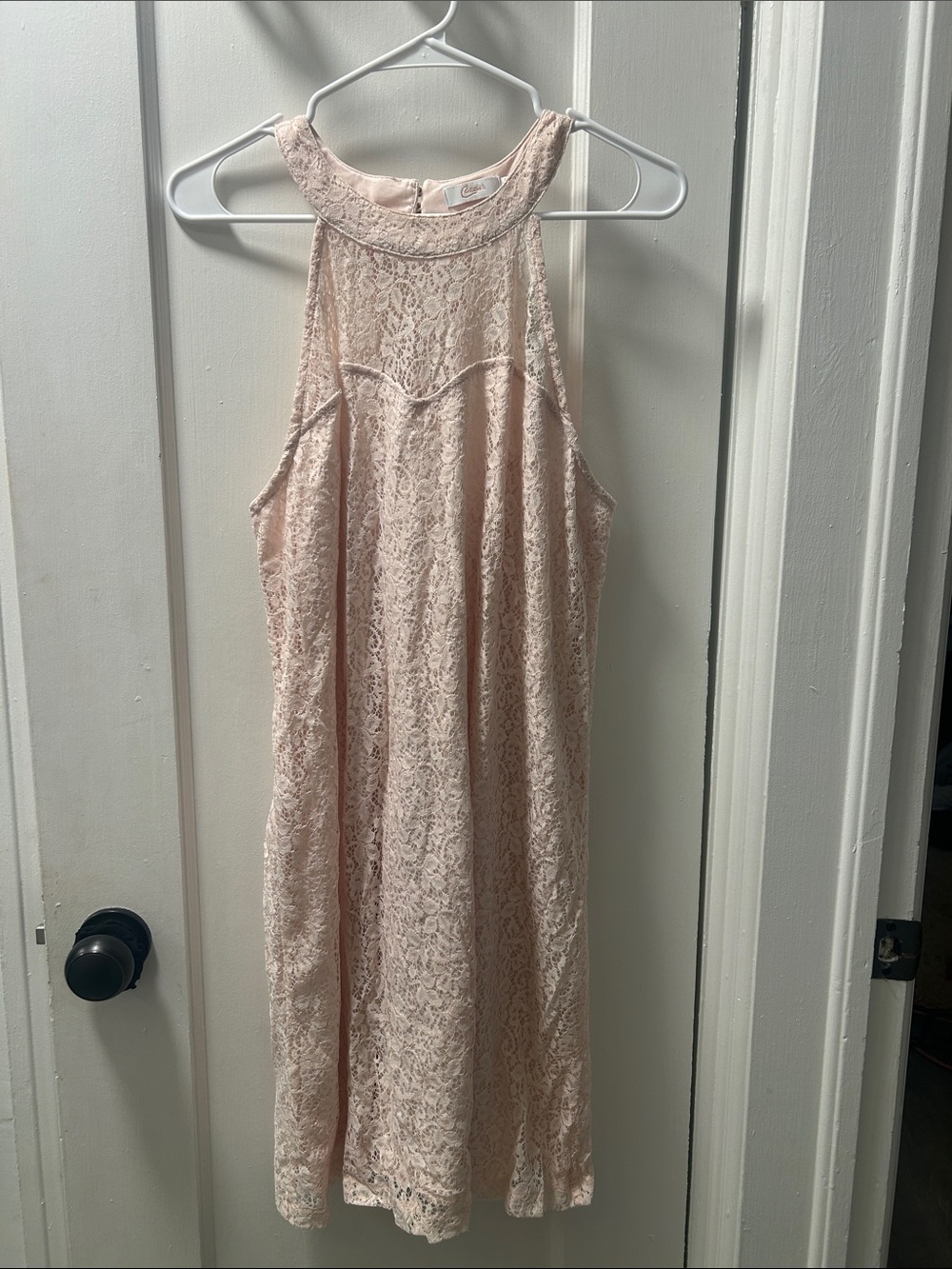 Candie's Blush Lace Mini Dress